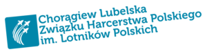 identyfikator chorągwi - pochylony kwadrat z samolotami oraz pełna nazwa